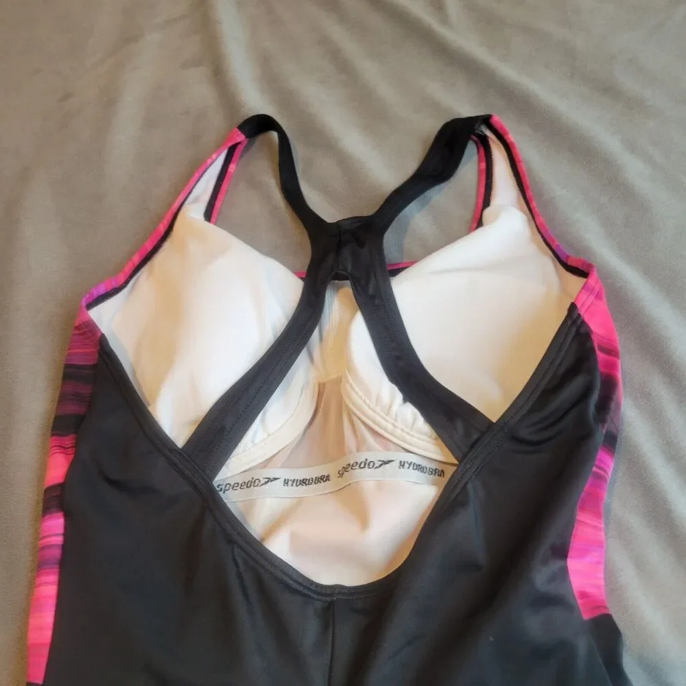 Speedo Swim Womens Size 10 Black Beach One-Piece‎ Powerflex Eco Swimsuit Modesty